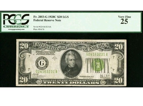 1928-C $20 Chicago FRN PCGS 25 LGS Gold on Demand Fr.2053-G Rare Vintage Note