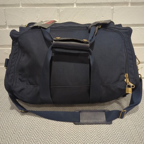 TUMI Duffle Bag w/ Strap & Lock - Navy Blue w/ Gold Style 250N Vintage HTF Rare - Picture 6 of 15