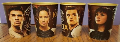 Lot Of 4 Collectible Plastic Hunger Games Catching Fire Promo Victor Cups 2013