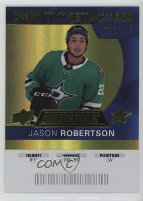 2021 Credentials 2020-21 Debut Ticket Access Yellow 53/249 Jason Robertson 1c0k