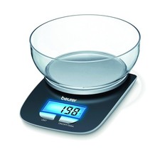 Image of Beurer KS25 Digital Kitchen Scale | With 1.2l weighing bowl | 1.2l, black