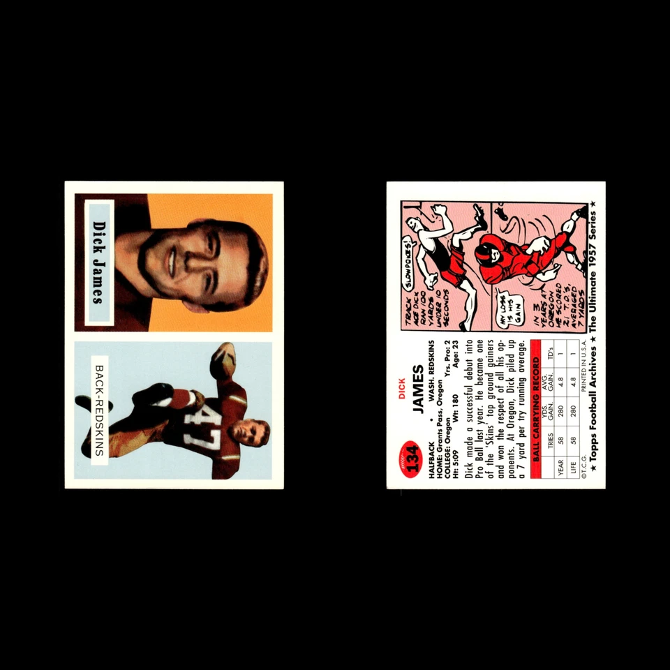 Dick James #134 1994 Topps Football Archives 1957 Series Washington Redskins NFL - Image 3 of 3