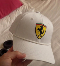 Unisex Ferrari White Logo Cap Adjustable Strap Motorsport Baseball Hat 2026 NWT