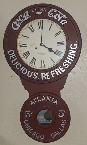 RARE BAIRD COCA COLA CLOCK 8 DAY MECHANICAL IN WORKING CONDITION OFFICIAL LTD ED - Picture 2 of 10