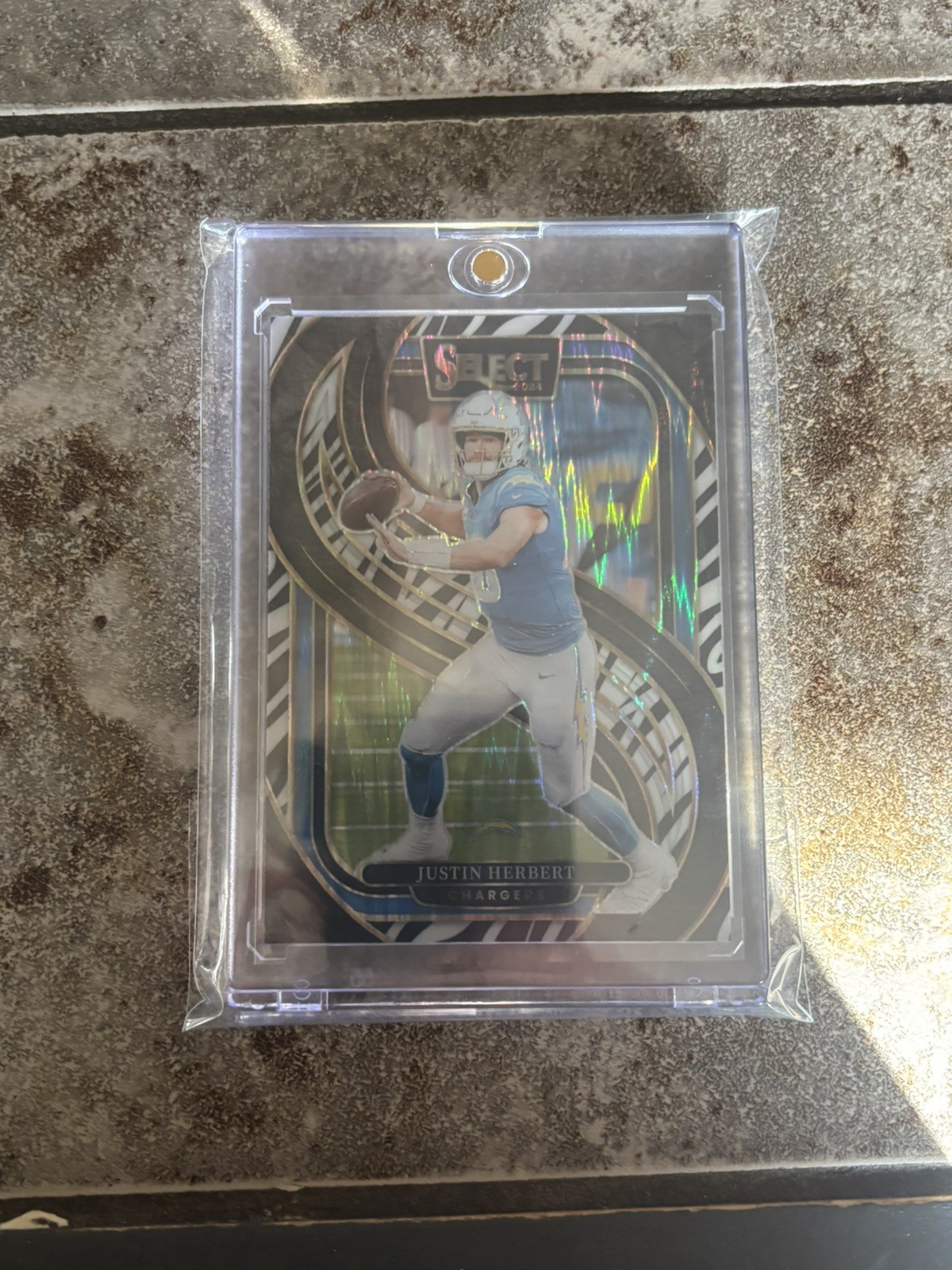 2024 SELECT - PREMIER LEVEL JUSTIN HERBERT #131 ZEBRA PRIZM Chargers Case Hit!