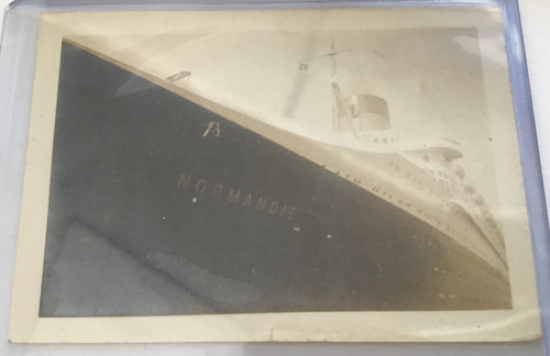 Vintage Picture of the SS Normandie on Velox  3 1/2 x 2 1/2