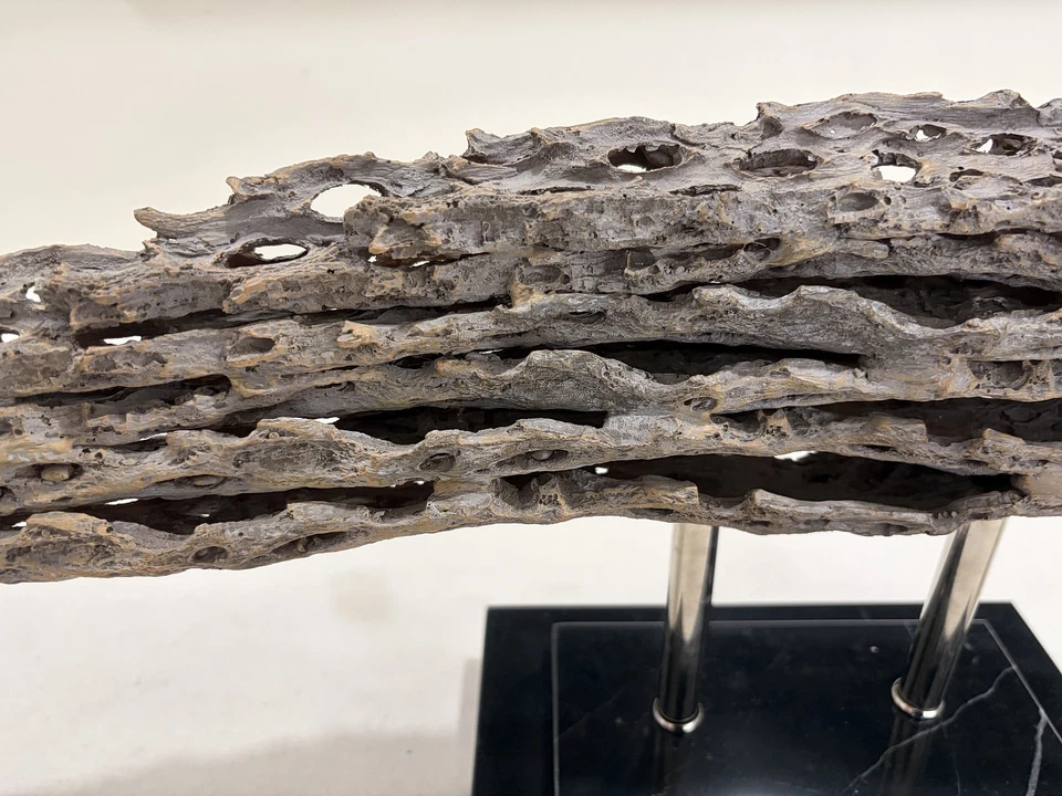 Uttermost 18722 Base Mármol Negro Piedra Sintética Escultura Curvada 28" Longitud Foto 4 de 4