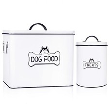 Large Dog Food Storage Container Set - Farmhouse Airtight Dog Treat Container...