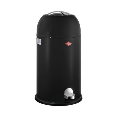 WESCO Mülleimer Kickmaster Soft 33l mattschwarz Tretabfalleimer Stahl Retro