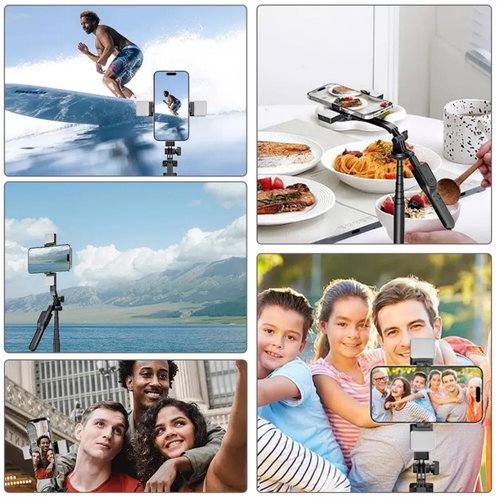 Télécommande 68" Selfie Stick avec Lumière de Remplissage Bluetooth Extensible Téléphone Trépied Support - Photo 2 sur 19