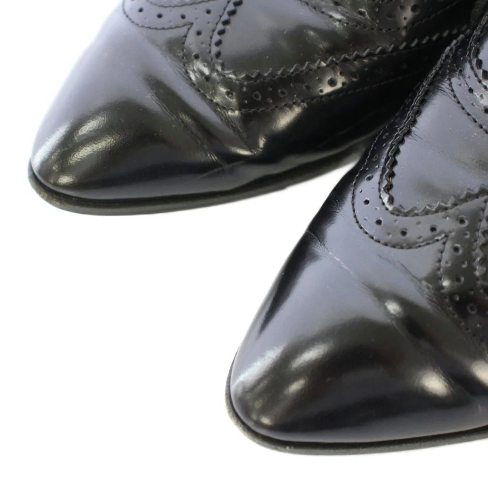 Sergio Rossi Flat Shoes Women's Size 39.5 Black Leather - Imagem 4 de 4