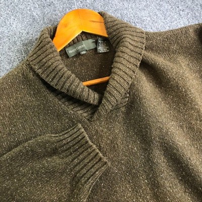 Henry Cottons Sweater Mens Green Wool Silk Angora Speckle Knit Made Italy