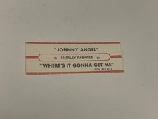 Jukebox Title Strip Shirley Fabares Johnny Angel Where’s It Gonna Get Me Colpix