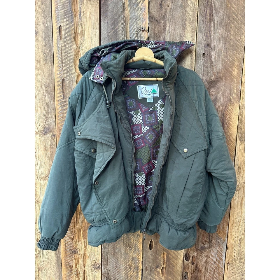 Vintage Rainbow West L Quilted Bomber Puffer Jacket Gorpcore 90s Streetwear - Image 2 of 4