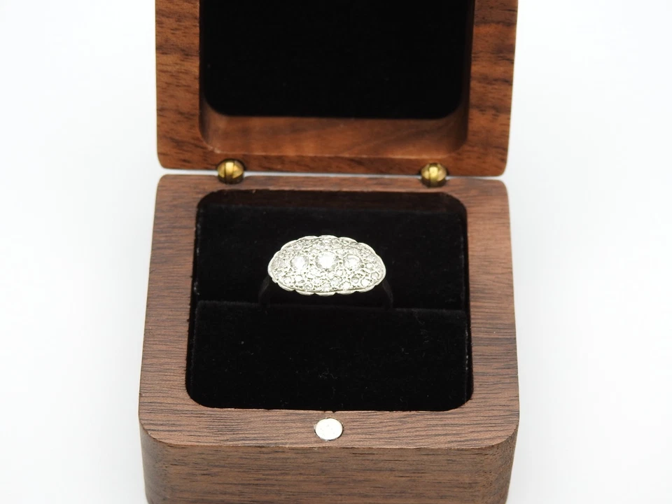 Beautiful Vintage 14 K White Gold Art Deco Diamond Cluster Ring - Image 3 of 4