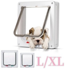 4-Way Pet Door Cat Puppy Dog Magnetic Lock Lockable Flap Door Frame Magnetic ABS