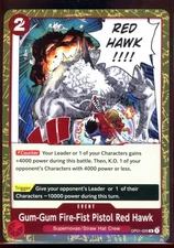 Gum-Gum Fire-Fist Pistol Red Hawk OP01-026 Romance Dawn Foil NM One Piece