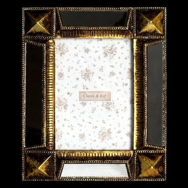 Art Deco Bilderrahmen 10X15 Schwarz Gold Vintage – Clayre & Eef-image