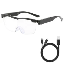 Magnifying Glasses W/ LED Light USB Rechargeable Reading Glasses Anti Blue Light