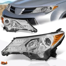 For 13-15 RAV4 OE Replacement Projector Headlight/Lamp Chrome Housing Amber Side
