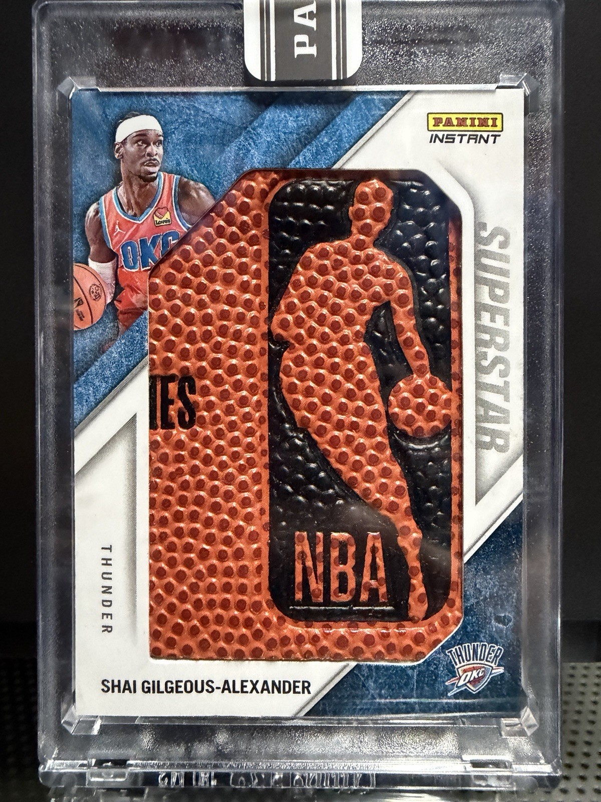Shai Gilgeous-Alexander 2024-25 Panini NBA Superstar Logo Logoman Ball Patch 1/1 view 3
