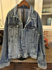 Gap 1969 Jacket Men Large Blue Long Sleeve Denim Jean Button Up Trucker Collared