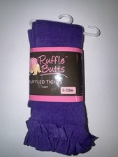 RuffleButts Baby Girls Purple Ruffle Tights 6-12M NWT Cotton Blend