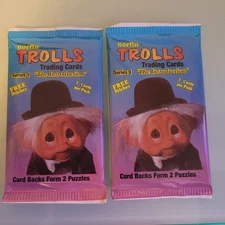 1992 Norfin Trolls Trading Card Sealed Series 1 Packs(2)