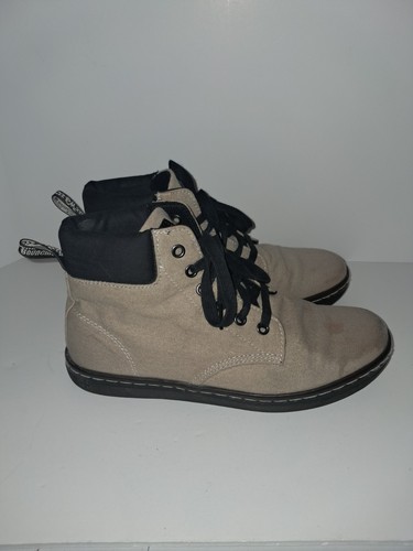 Dr Martens Maelly Womens Size 8 Khaki Canvas Lace Up Air Wair AW004 Small Stain - Picture 7 of 11