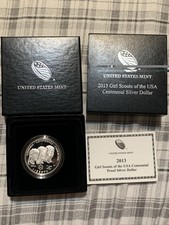 2013-W Proof Girl Scouts Of America Centennial Silver Dollar $1 Coin Box & COA
