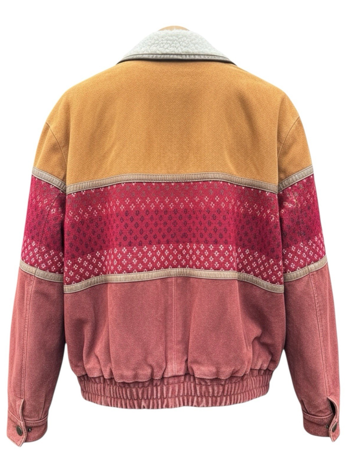 Vintage Shearling Jacket Patchwork Suede Lined Sh… - image 2