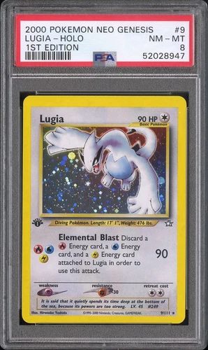 PSA 8 Lugia Holo #9 2000 Pokemon Neo Genesis 1st Edition