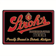 Stroh'S Bohemian Beer Vintage Logo Aluminium Tin Metal Signs (12" x 16")