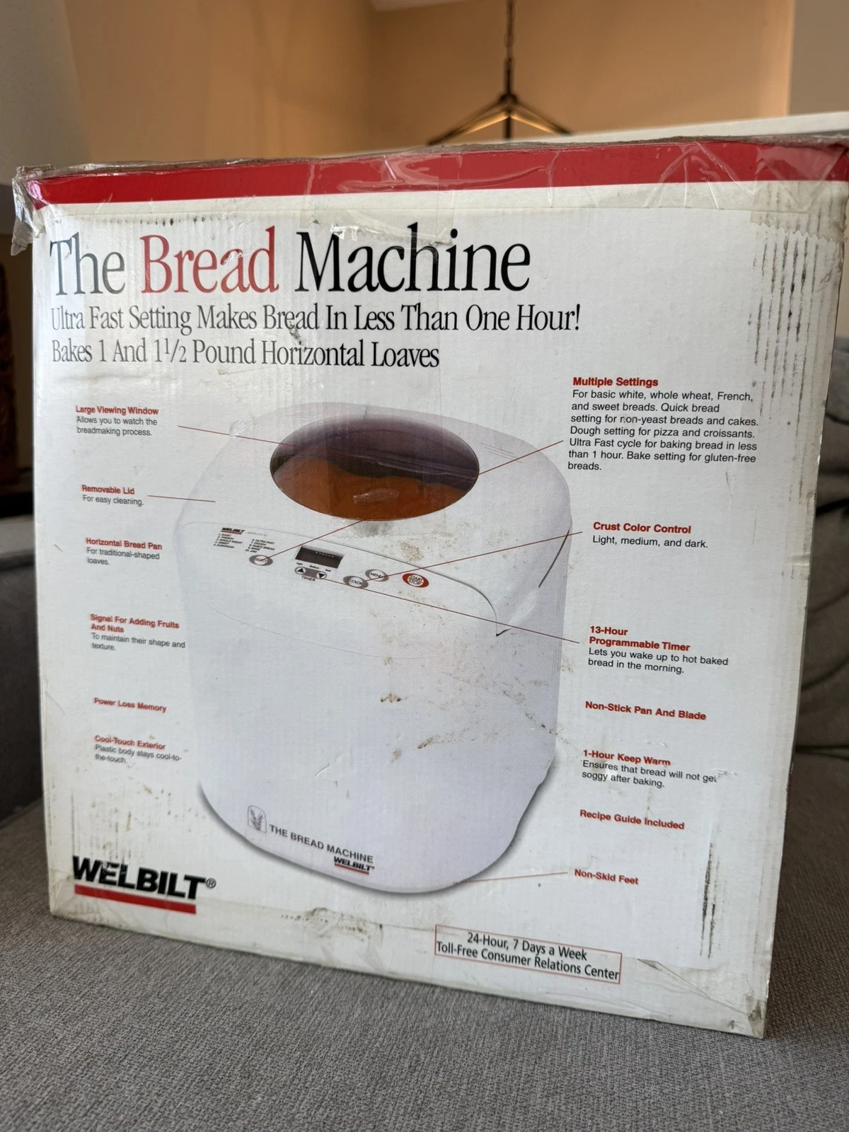 Welbilt Bread Machine, 1 - 1.5-pound horizontal loaves, 28 setting bread maker