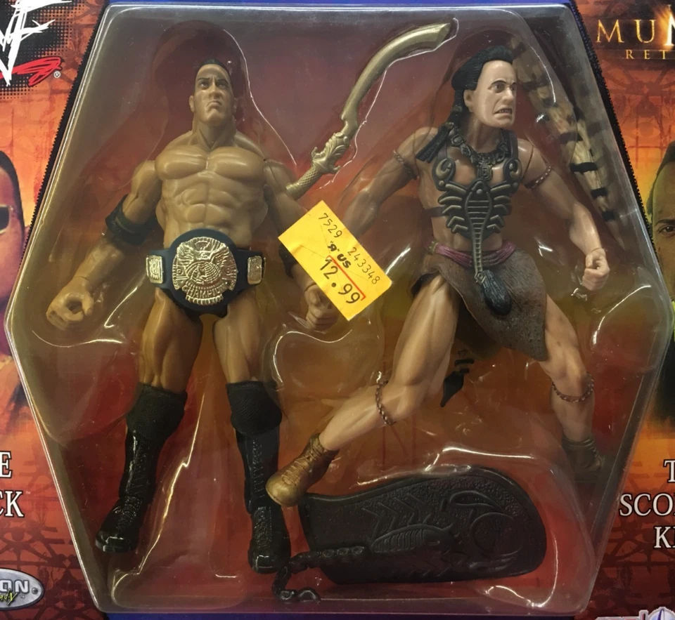 Figuras Jakks 2001 The Rock Scorpion King Edición Coleccionista WWF Rock Solid Nuevo en Paquete Foto 2 de 4
