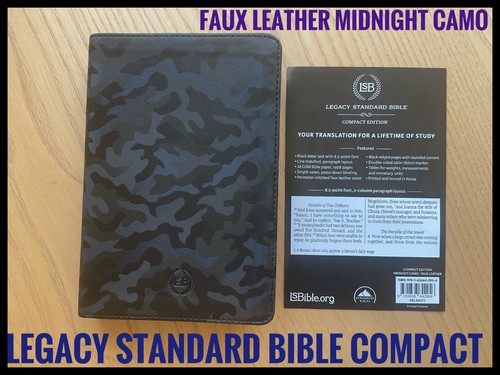 LSB Legacy Standard Bible Compact 2023 Midnight Camo Faux Leather