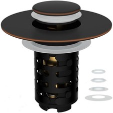Upgraded 4-in-1 Bathroom Sink Drain Strainer, Universal Pop Up Sink Stopper w...