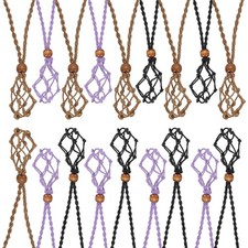 18PCS Crystal Necklace Holder Adjustable Empty Stone Holder Black/Purple/Beige