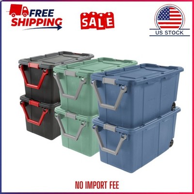Sterilite Extra Large Wheeled Industrial Storage Bin,40 Gallon,2Pack