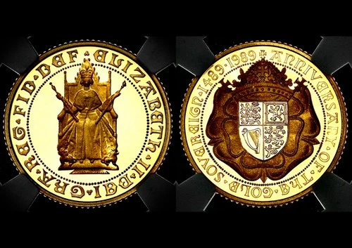 Top Pop 1989 Elizabeth II Great Britain Proof Gold Half 1/2 Sovereign NGC PR70