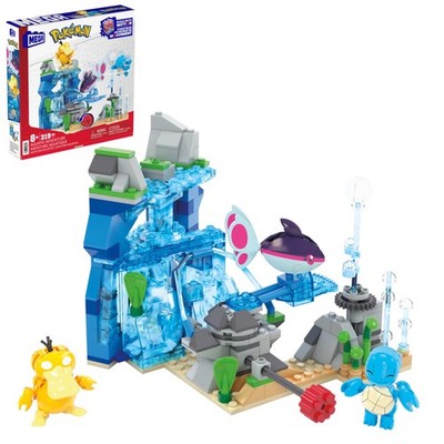 Mattel MEGA Pokémon Actionfigur-Bauspielzeug, Wasserabenteuer mit 319 Teilen und