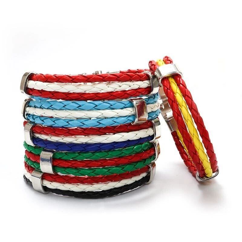 2022 Кубок мира Катар национальный флаг плетение Cheer браслет повязка на запястье США Мексика - Изображение 3 из 4