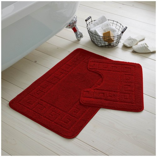 MEMORY LOOP BATH MAT SET PEDESTAL NON SLIP SUPER SOFT TOILET BATHROOM RUG 2PC - Picture 272 of 341
