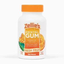 Zellie'S | 100% Xylitol Sugar Free Fresh Fruit Chewing Gum | Fresh Fruit Flavor 