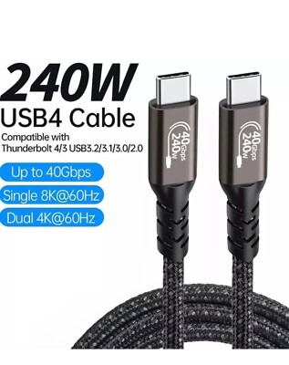 USB-C C Thunderbolt Kabel USB4 240W PD Schnell Ladegerät 8K Daten Sync iPhone Samsung