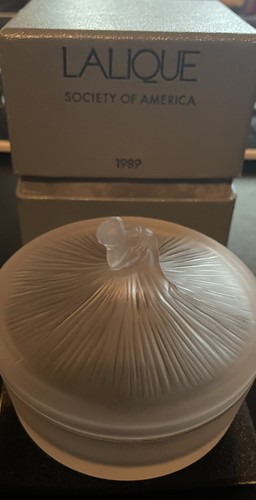 Lalique DEGAS Crystal Society of America 1989 Ballerina Powder Box NIB Signed - Picture 3 of 8