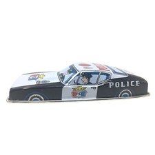 Vintage Japanese Tin Police Car Toy - Great Shape and Retro Style