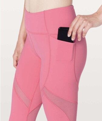 LULULEMON On Pace 21” Glossy Pink/coral Nulux Size 6