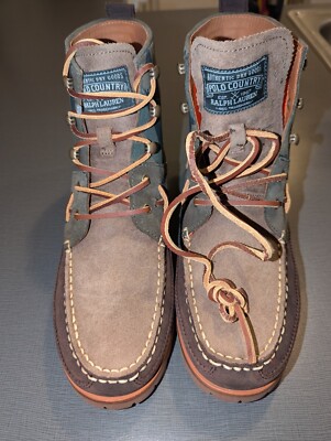 Polo Ralph Lauren Country Ranger MID Camo Brown Leather Suede Boots Men\'s 10.5 Polo Ralph Lauren Country Ranger MID Camo Brown Leather  main image 2