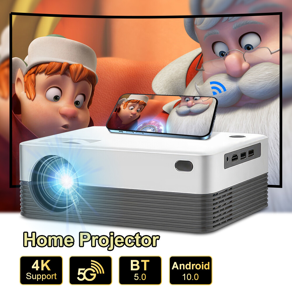 4K Mini Projector 8000 Lumen LED 1080P WiFi Bluetooth UHD Portable Home Theater-image